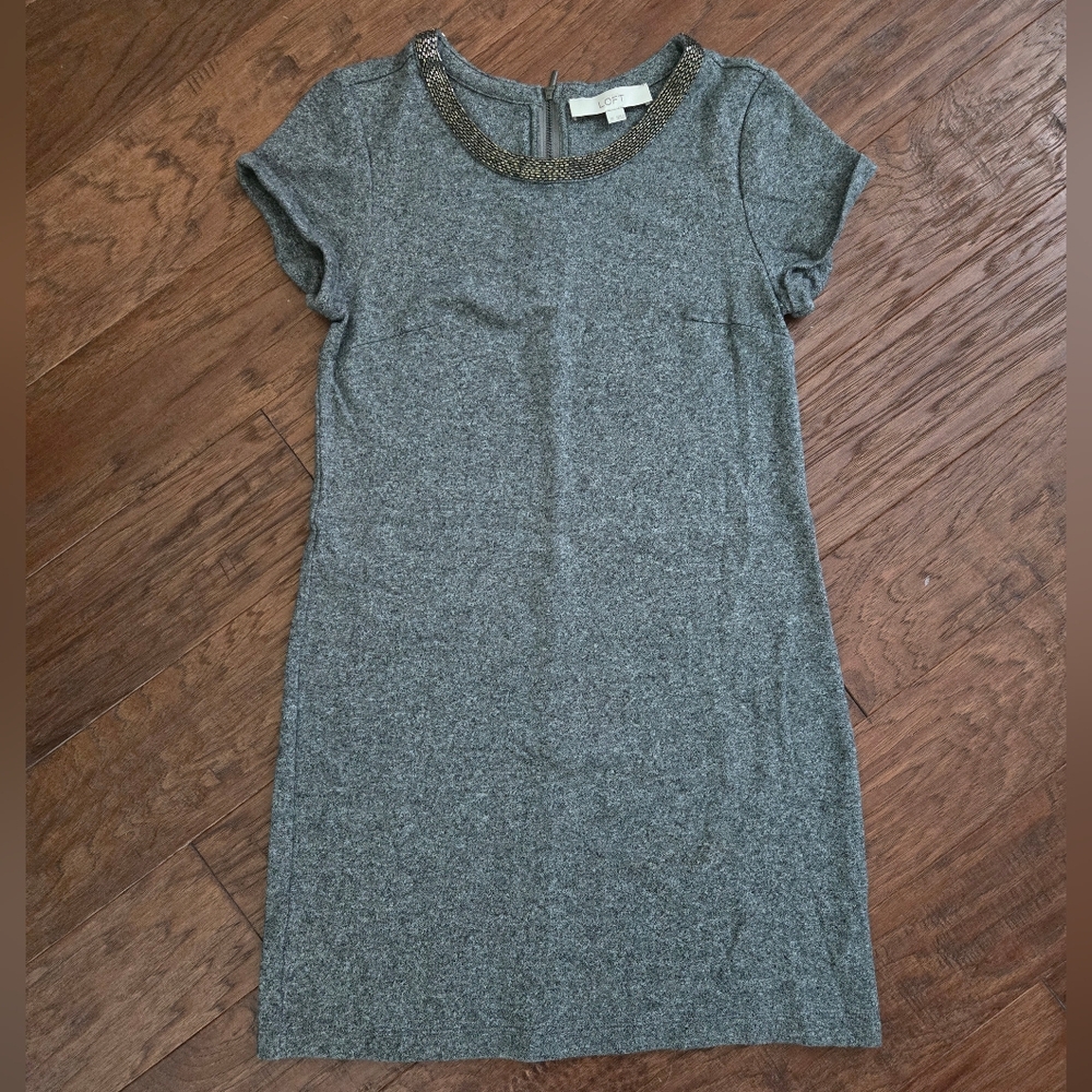 Beaded LOFT Dress with cuffed sleeves